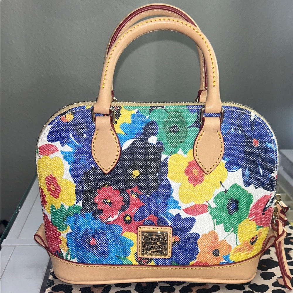 Dooney & Bourke Floral Satchel - Blue, Yellow, Red